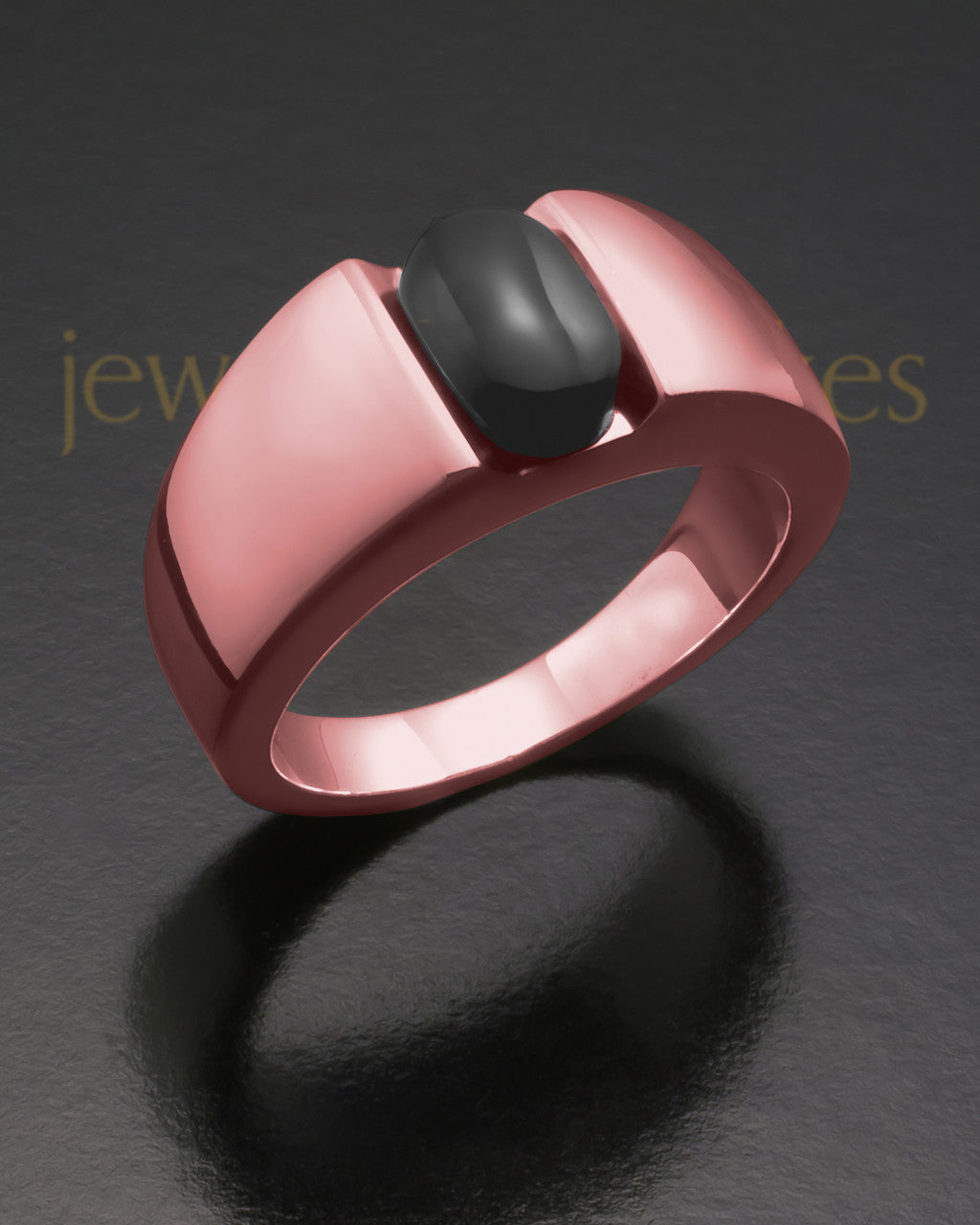 Men's 14K Rose Gold Beguiling Black Onyx Cremation Ring