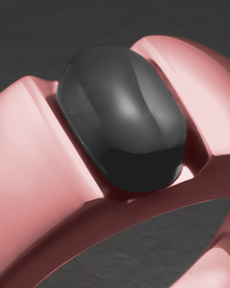 Men's 14K Rose Gold Beguiling Black Onyx Cremation Ring