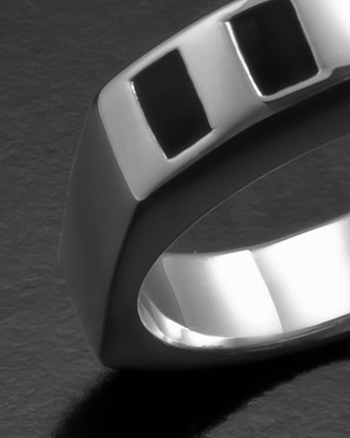 Men's 14k White Gold Efficient Cremation Ring