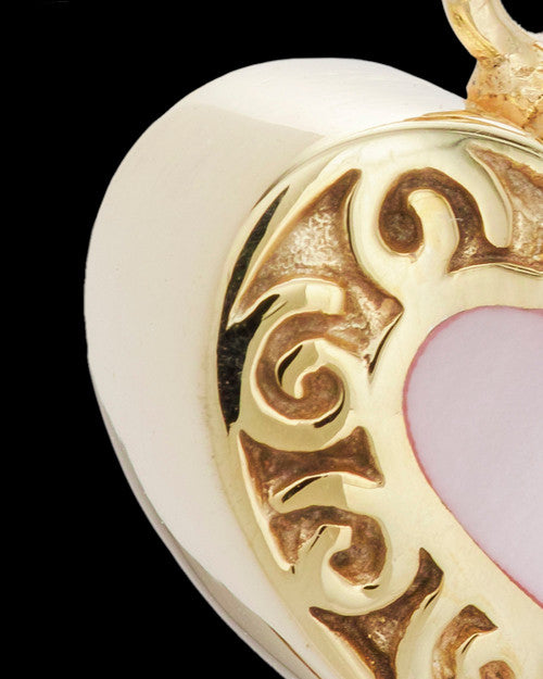 14K Gold Blushing Heart Urn Keepsake