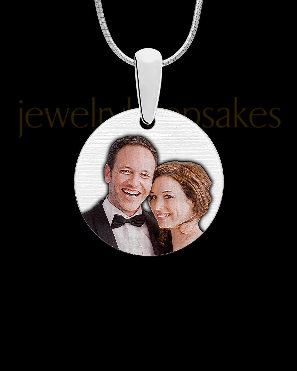 Round Full Color Photo Engraved Pendant Stainless Steel