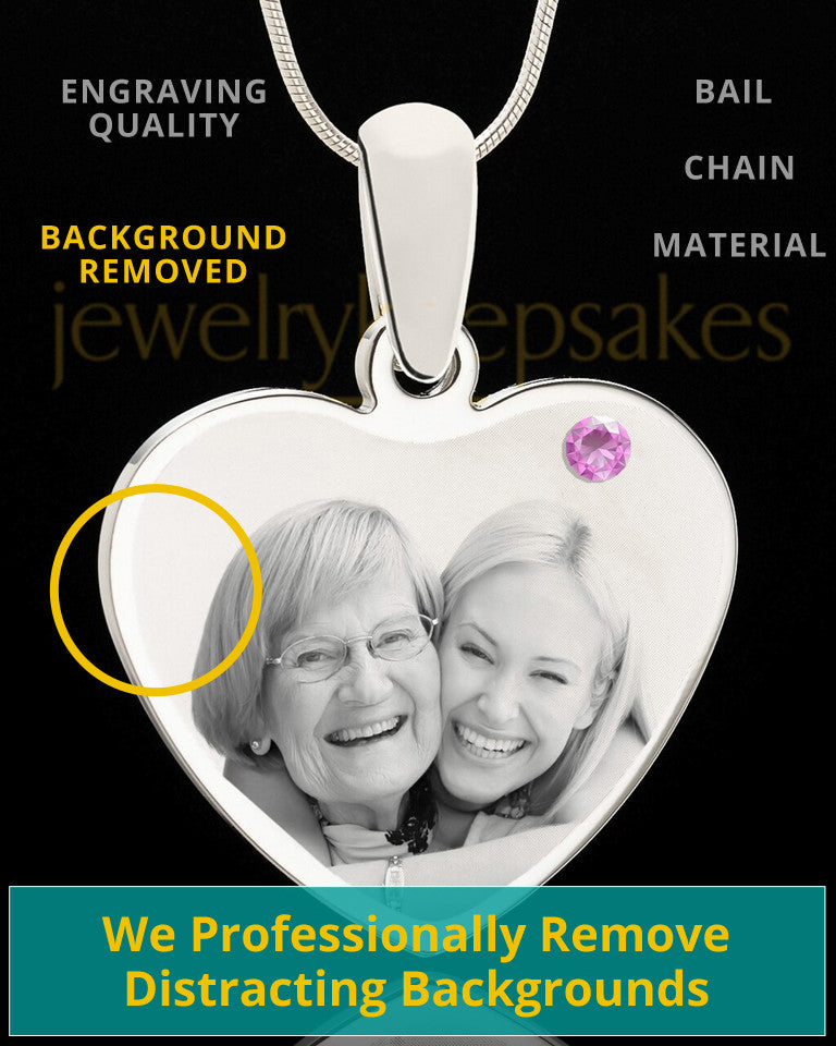 June Stainless Steel Memories Heart Photo Pendant