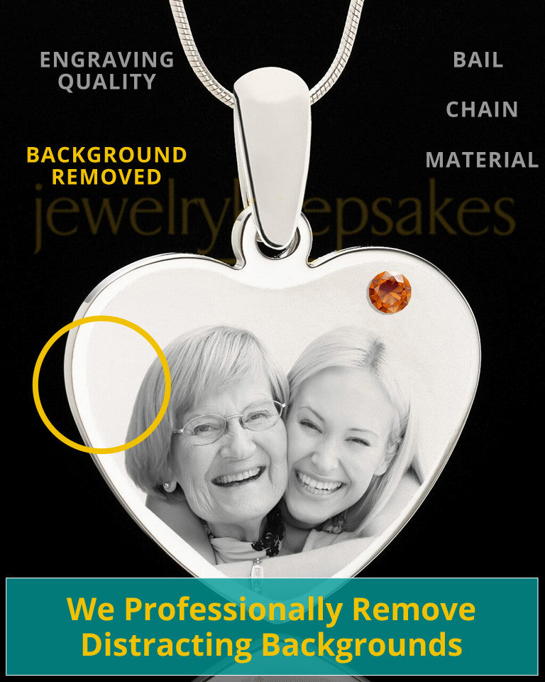 November Stainless Steel Memories Heart Photo Pendant