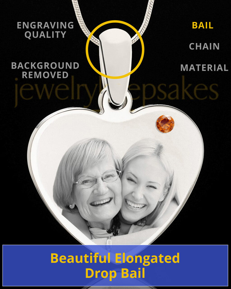 November Stainless Steel Memories Heart Photo Pendant