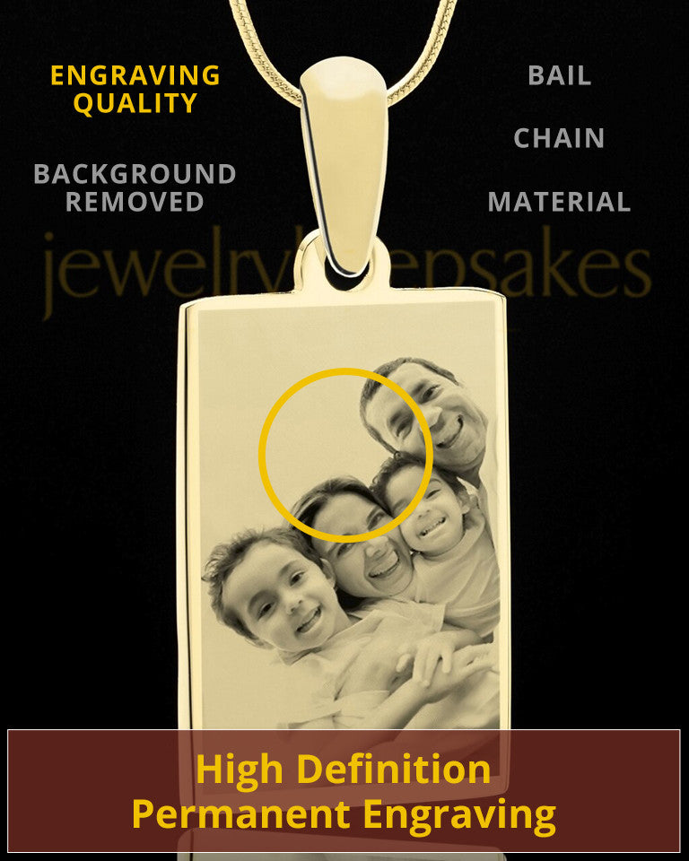 Gold Plated Personalized Photo Engraved Pendant With Engraving