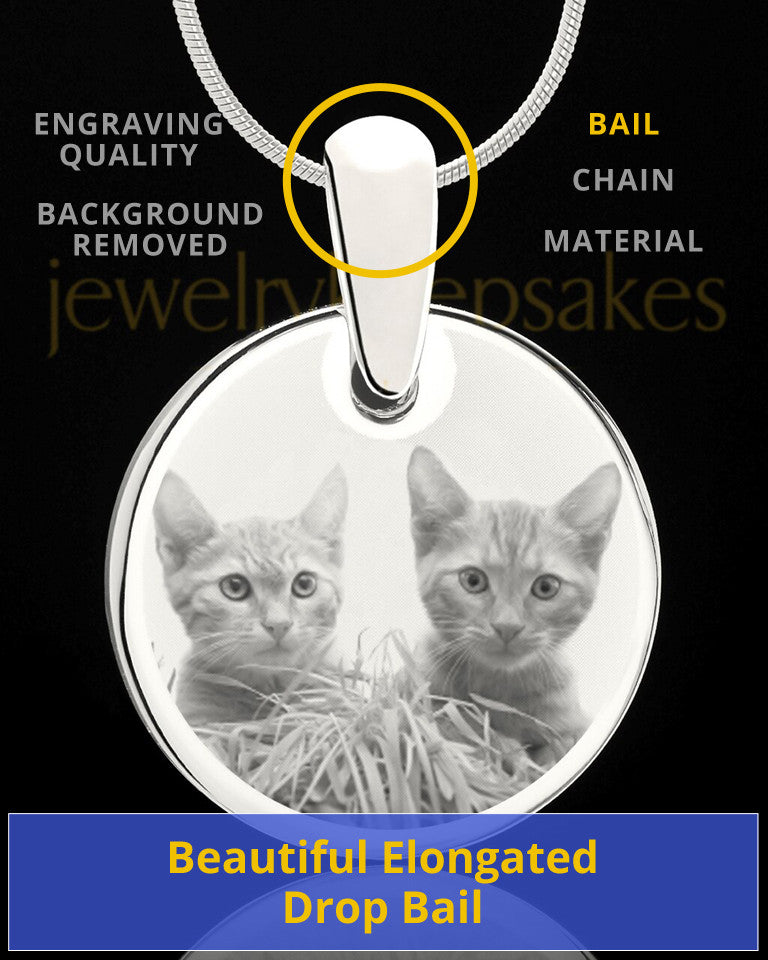 Photo Engraved Round Pet Pendant Stainless Steel