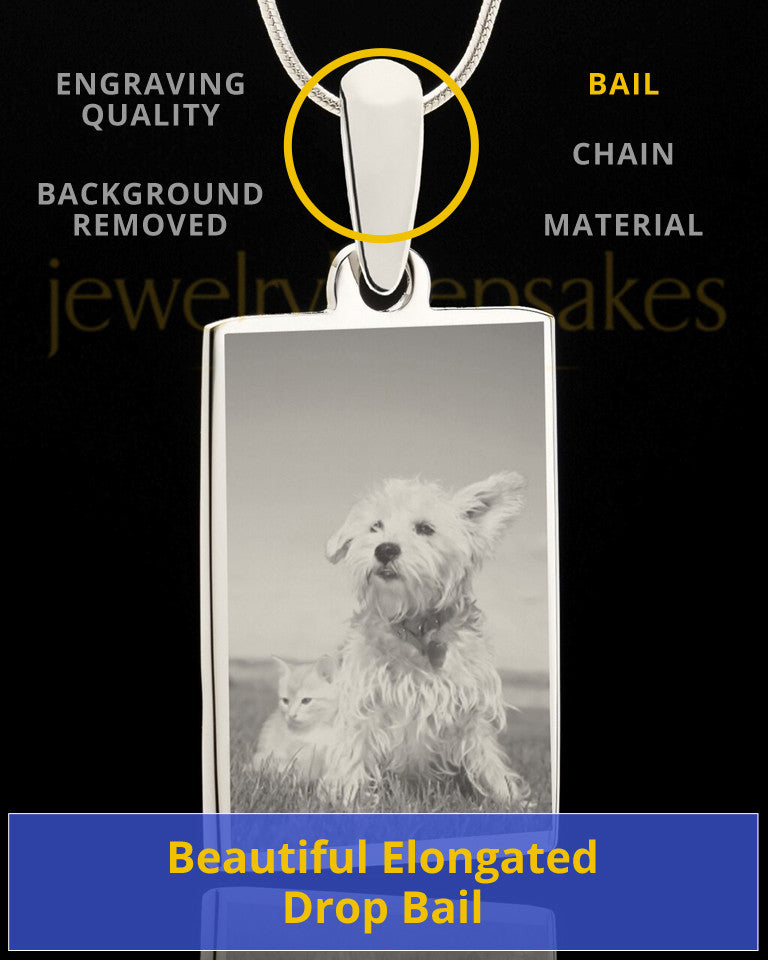 Photo Engraved Rectangle Pet Pendant Stainless Steel