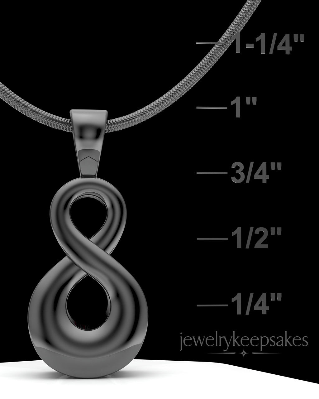 Black Plated Perpetual Love Permanently Sealed Waterproof Jewelry