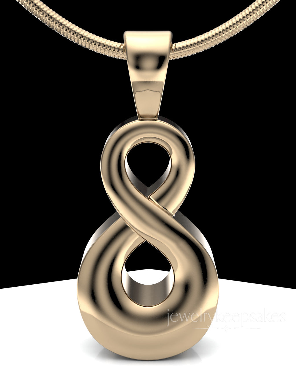 Solid 14K Yellow Gold Perpetual Love Permanently Sealed Waterproof Jewelry