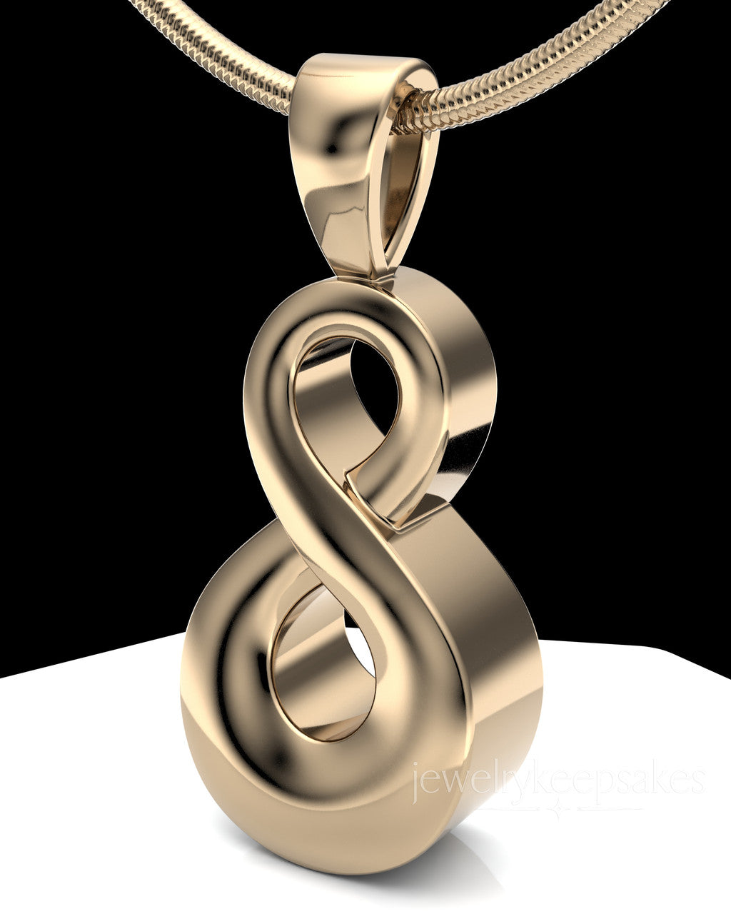 Solid 14K Yellow Gold Perpetual Love Permanently Sealed Waterproof Jewelry