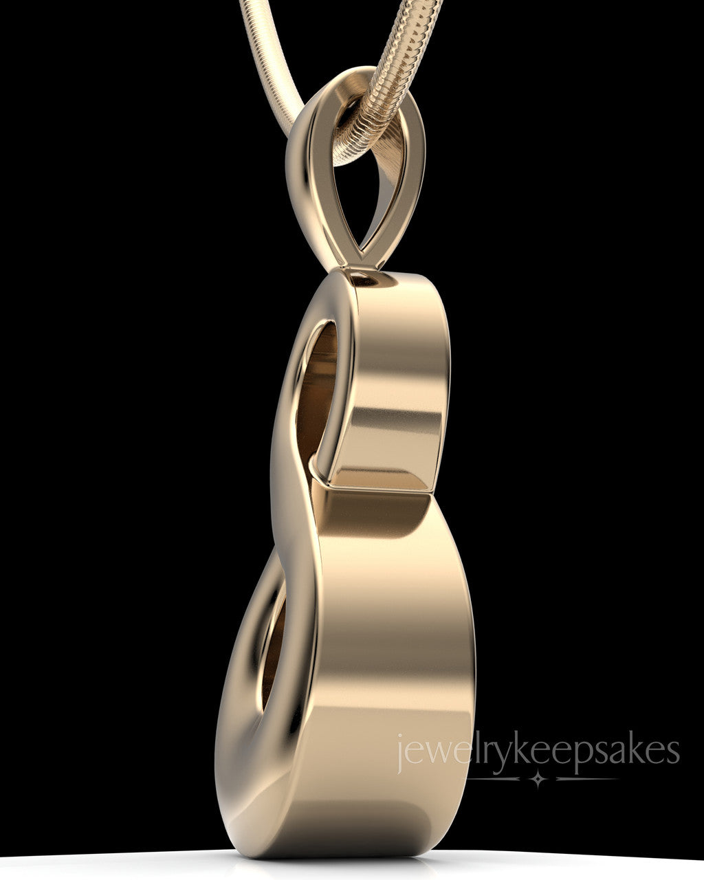 Solid 14K Yellow Gold Perpetual Love Permanently Sealed Waterproof Jewelry