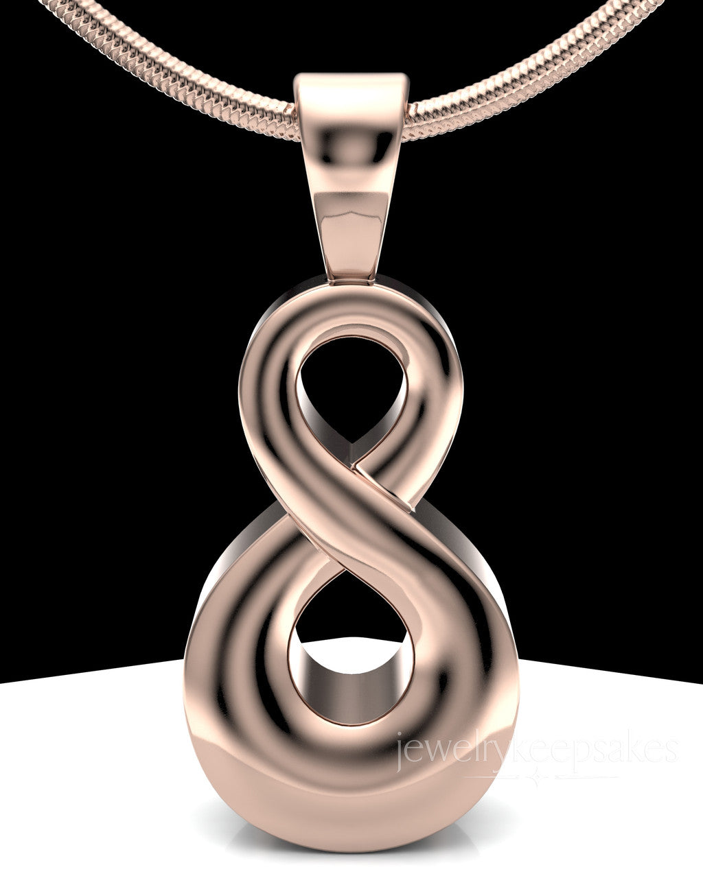 Solid 14K Rose Gold Perpetual Love Permanently Sealed Waterproof Jewelry