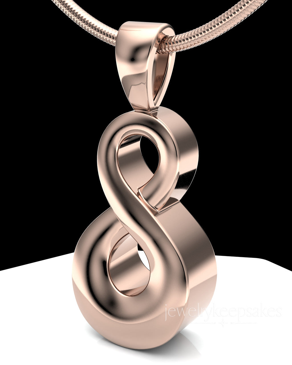 Solid 14K Rose Gold Perpetual Love Permanently Sealed Waterproof Jewelry