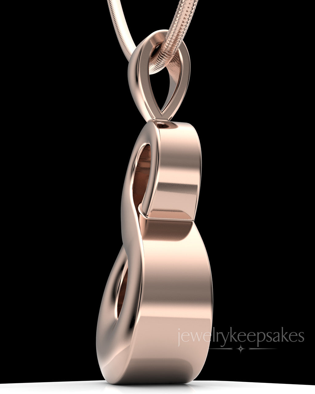 Solid 14K Rose Gold Perpetual Love Permanently Sealed Waterproof Jewelry