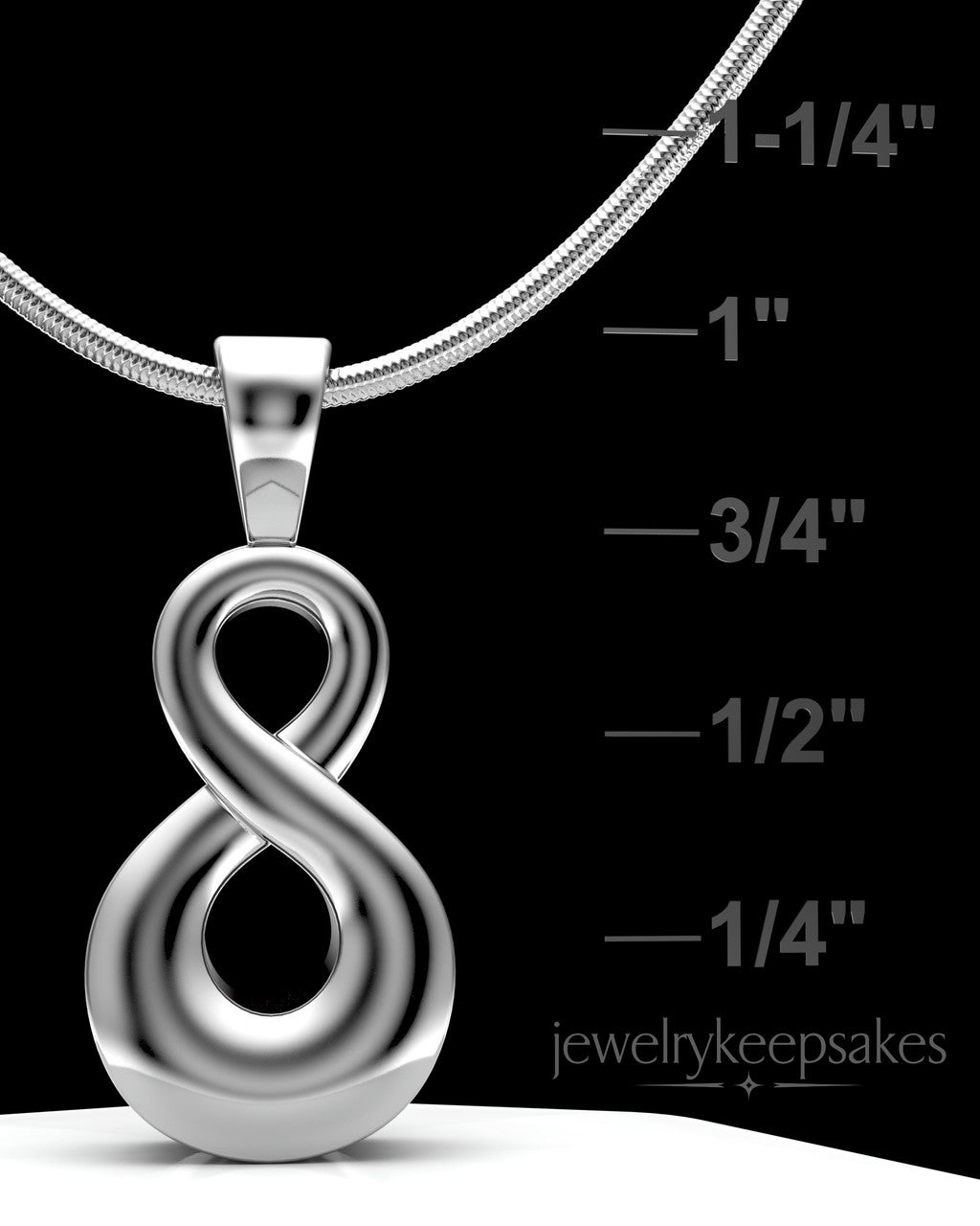 Solid 14K White Gold Perpetual Love Permanently Sealed Waterproof Jewelry