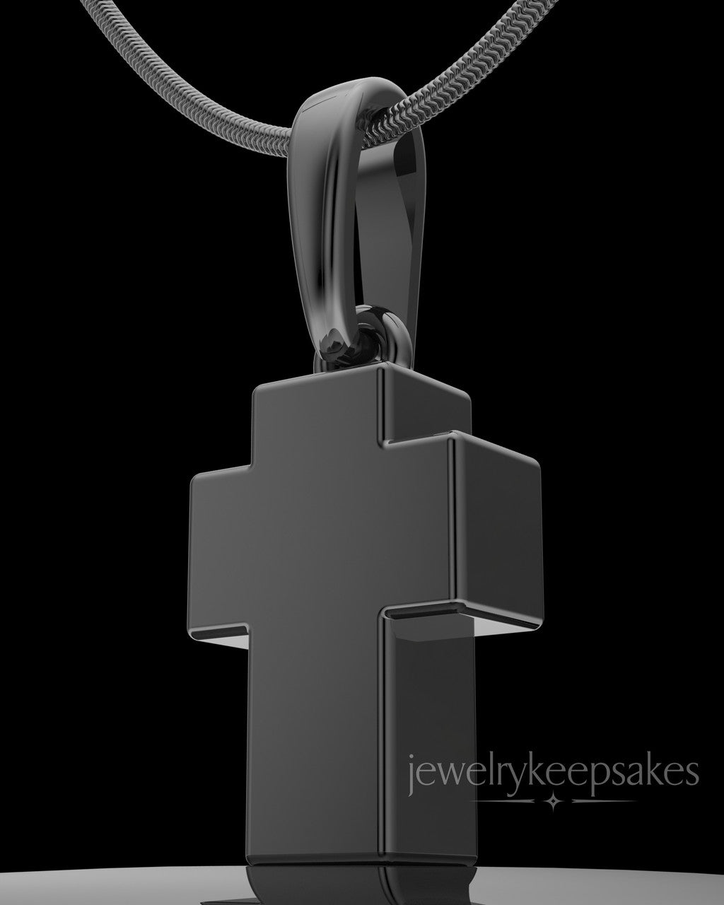 Black Plated Blessed Cross Permanently Sealed Waterproof Jewelry