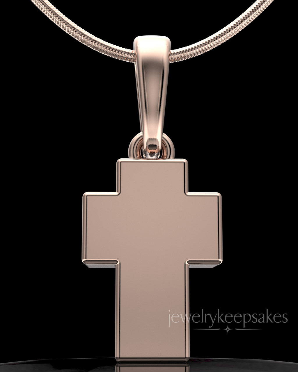 Rose Gold Plated Blessed Cross Permanently Sealed Waterproof Jewelry