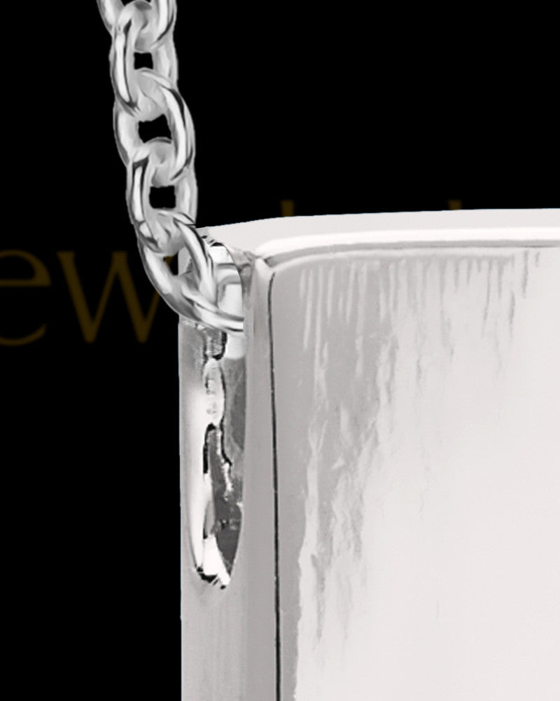 Sterling Men's Natural Rectangle Cremation Jewelry