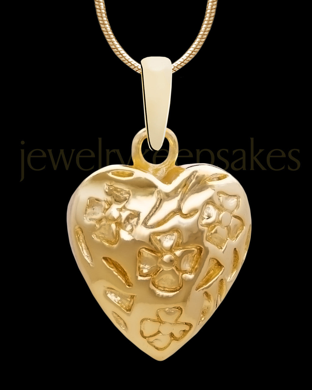 Gold Plated Spooled Heart Permanently Sealed Waterproof Jewelry