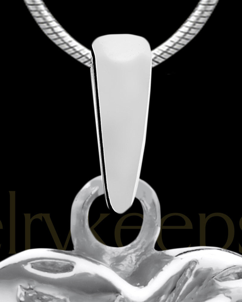 Solid 14K White Gold Spooled Heart Permanently Sealed Waterproof Jewelry