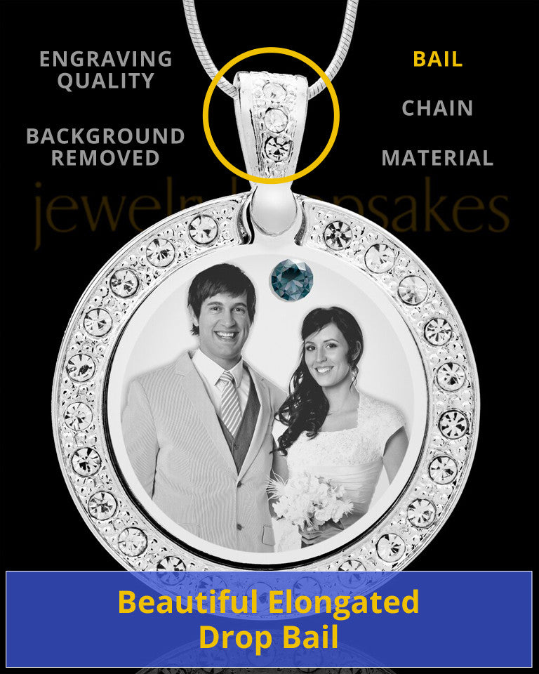December Birthstone Gem Circle Photo Engraved Pendant