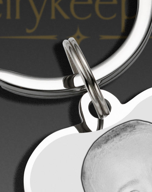 Memorial Keychain Jewelry Stainless Steel Heart Photo Engraved