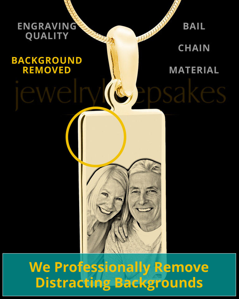 Gold Plated over Stainless Photo Long Rectangle
