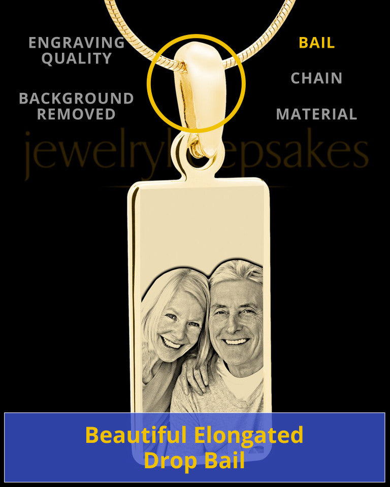 Gold Plated over Stainless Photo Long Rectangle