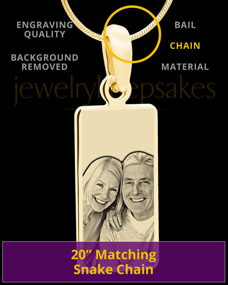 Gold Plated over Stainless Photo Long Rectangle