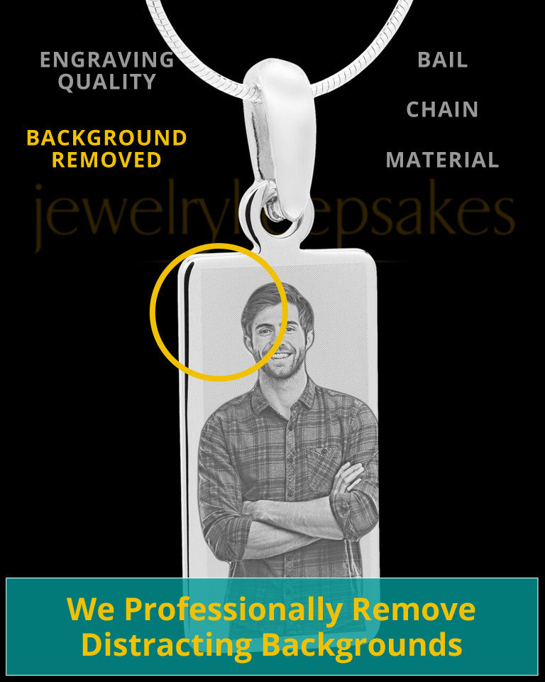 Photo Engraved Stainless Steel Long Rectangle