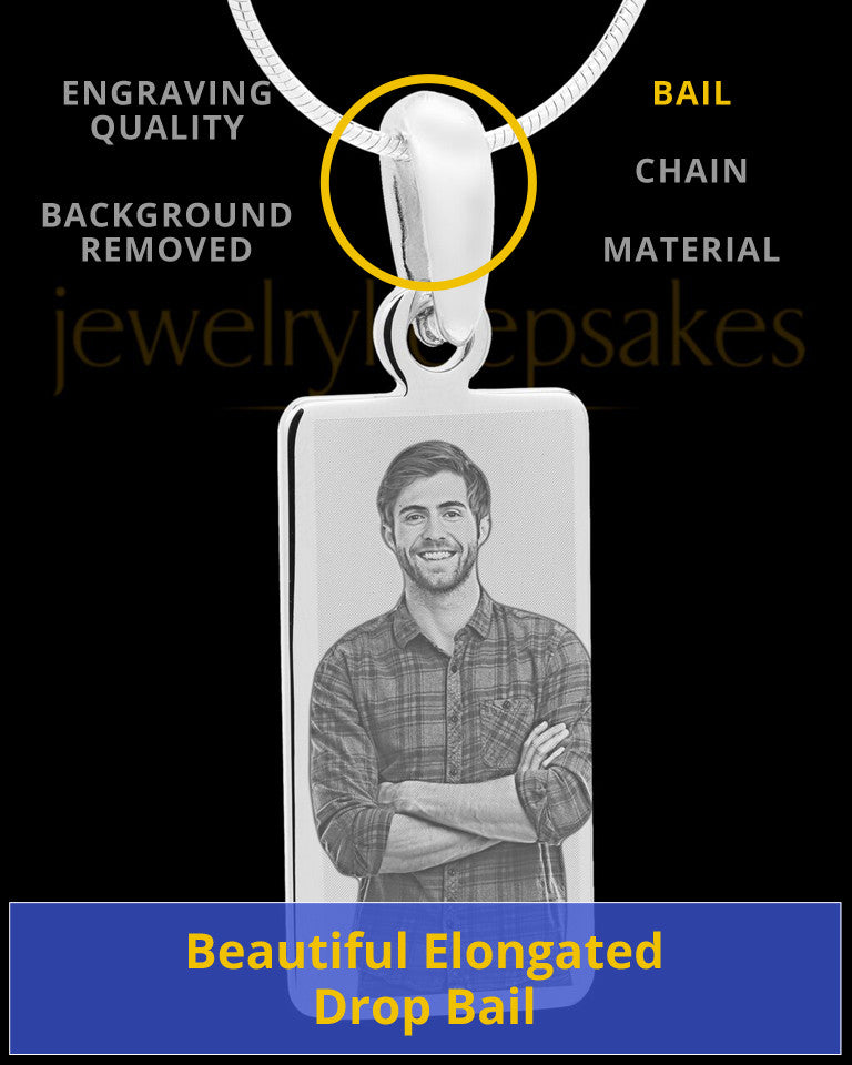 Photo Engraved Stainless Steel Long Rectangle