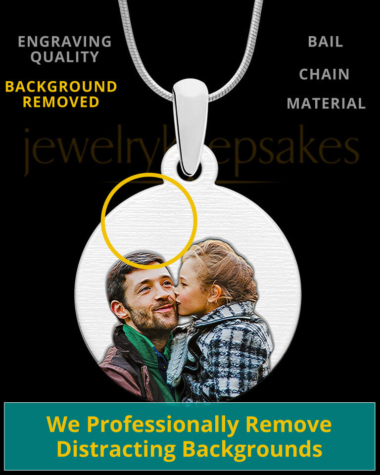 Stainless Steel Large Round Full Color Photo Engraved Pendant