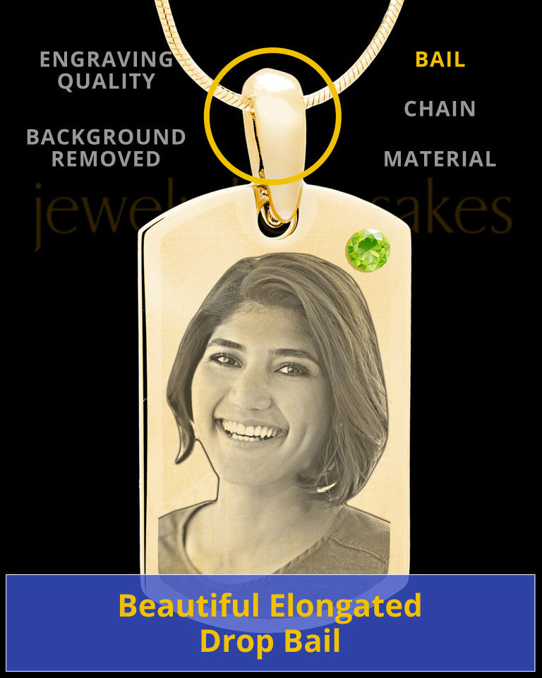 August Gold Photo Engraved Small Dog Tag