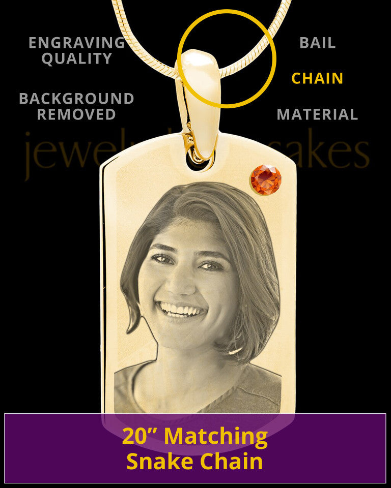November Gold Photo Engraved Small Dog Tag