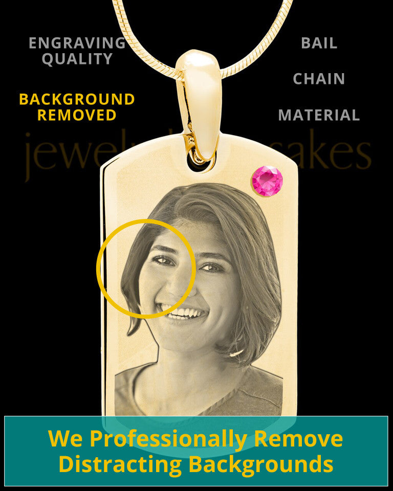 October Gold Photo Engraved Small Dog Tag