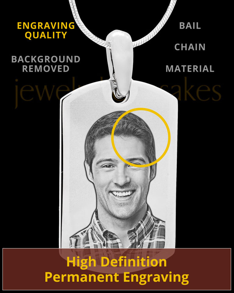Photo Engraved Stainless Steel Small Dog Tag