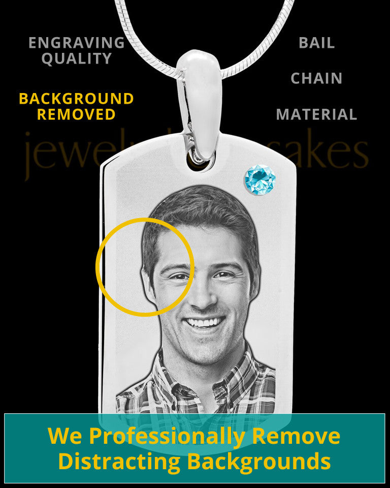 March Stainless Photo Small Dog Tag