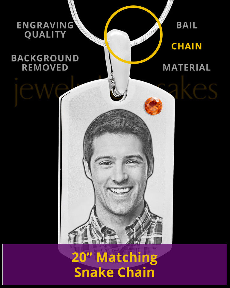 November Stainless Photo Small Dog Tag
