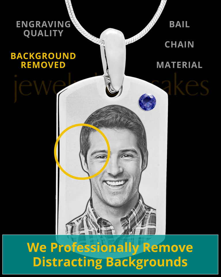 September Stainless Photo Small Dog Tag