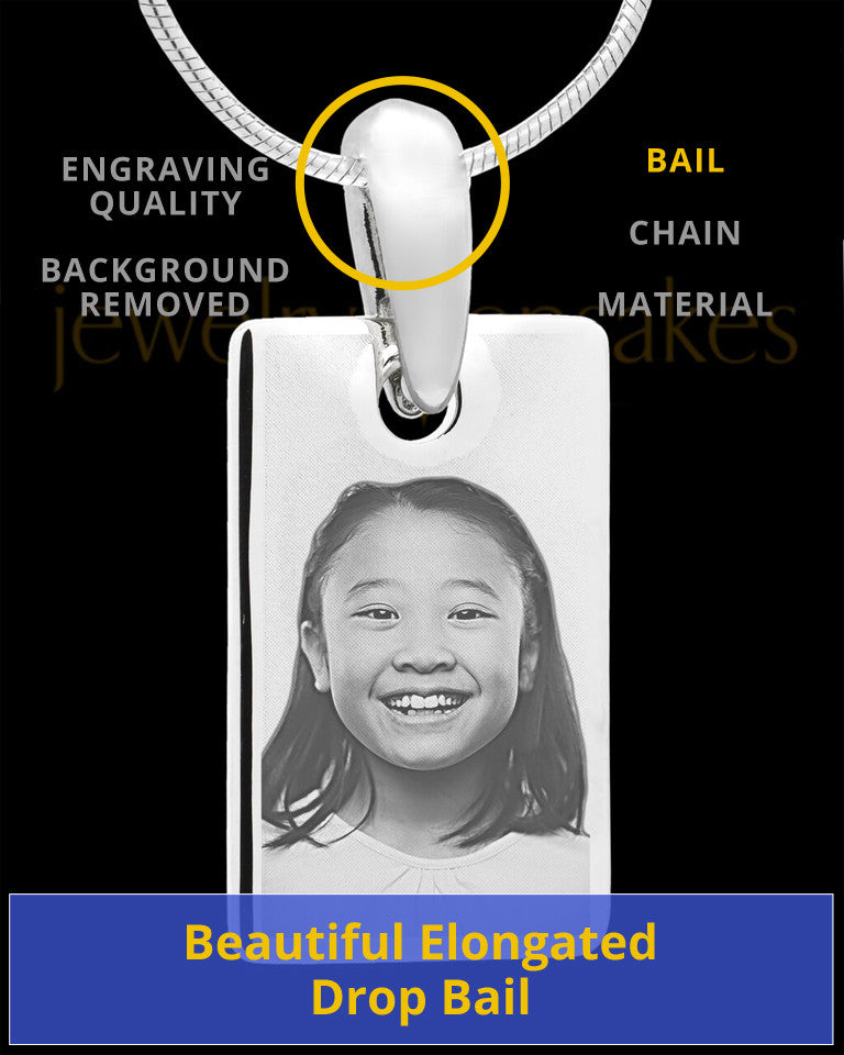 Photo Engraved Stainless Steel Small Rectangle