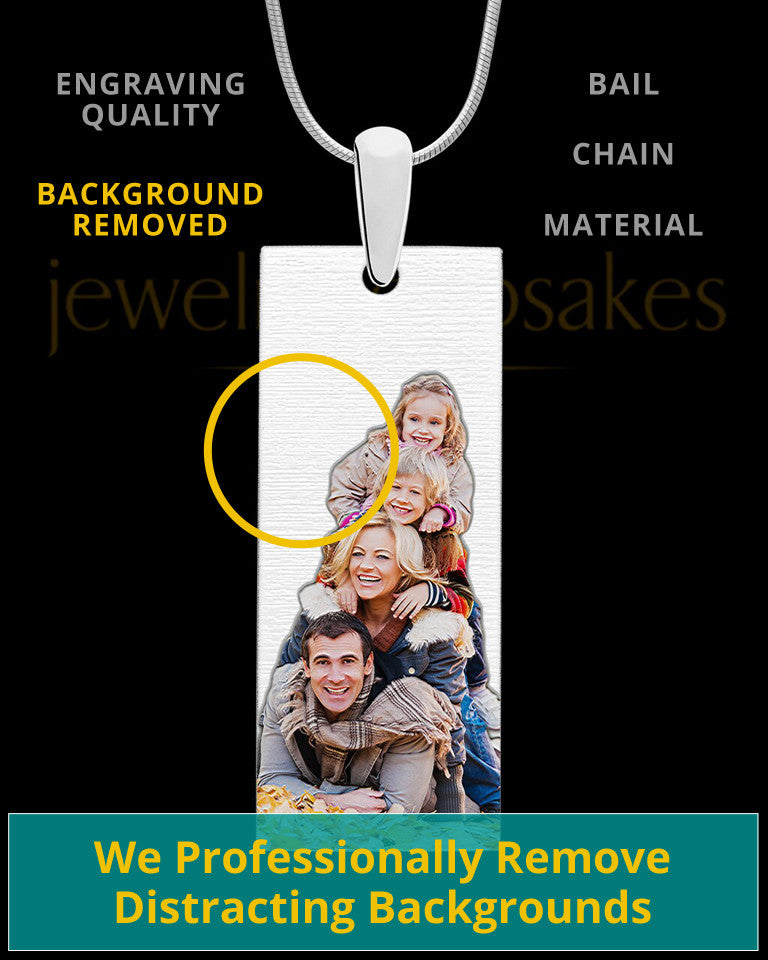 Full Color Tall Rectangle Photo Engraved Pendant
