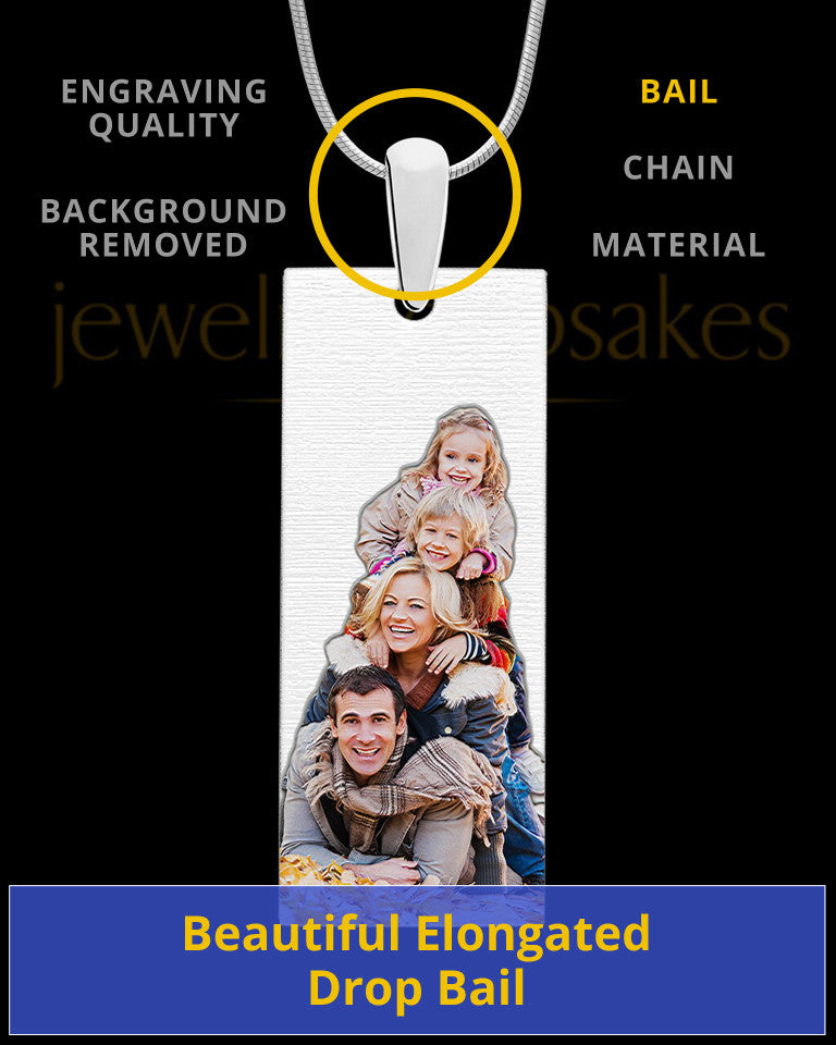 Full Color Tall Rectangle Photo Engraved Pendant