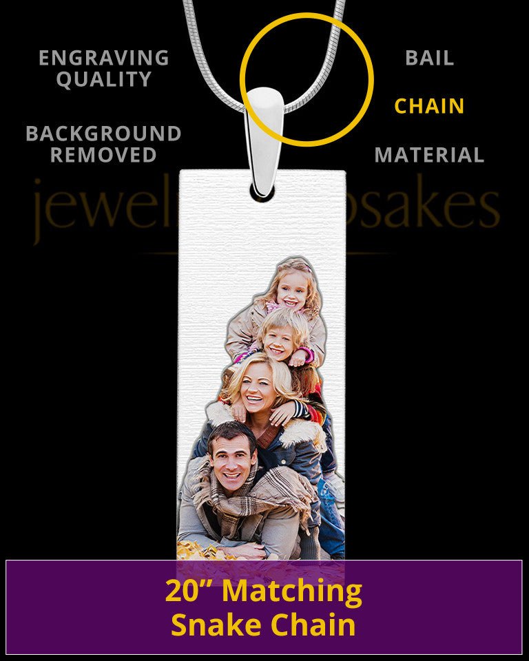 Full Color Tall Rectangle Photo Engraved Pendant