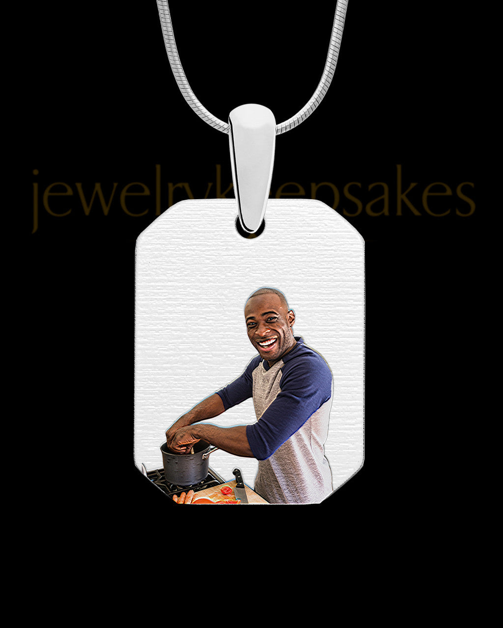 Octagon Full Color Photo Engraved Pendant