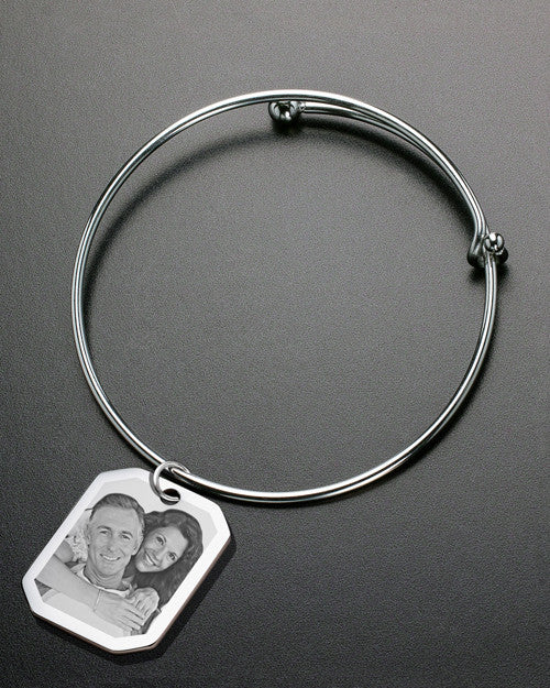 Sophisticate Octagon Photo Engraved Bracelet
