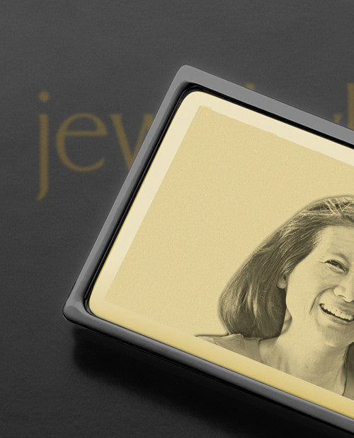 Gold on Black Photo Engraved Money Clip
