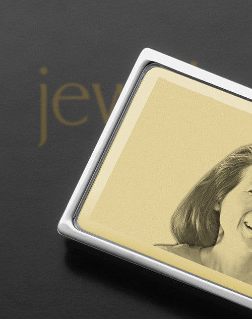 Gold on Silver Photo Engraved Money Clip