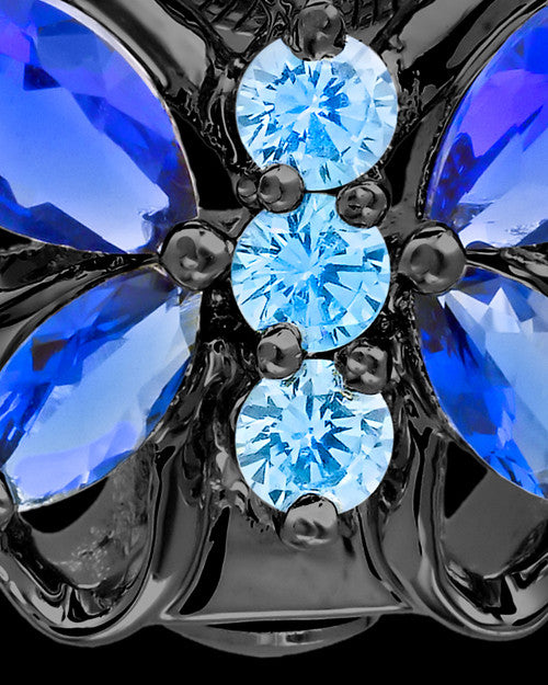 Black Bejeweled Butterfly Cremation Pendant