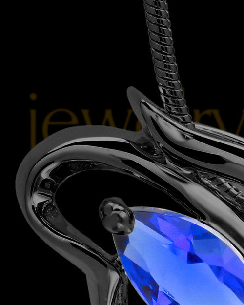 Black Bejeweled Butterfly Cremation Pendant
