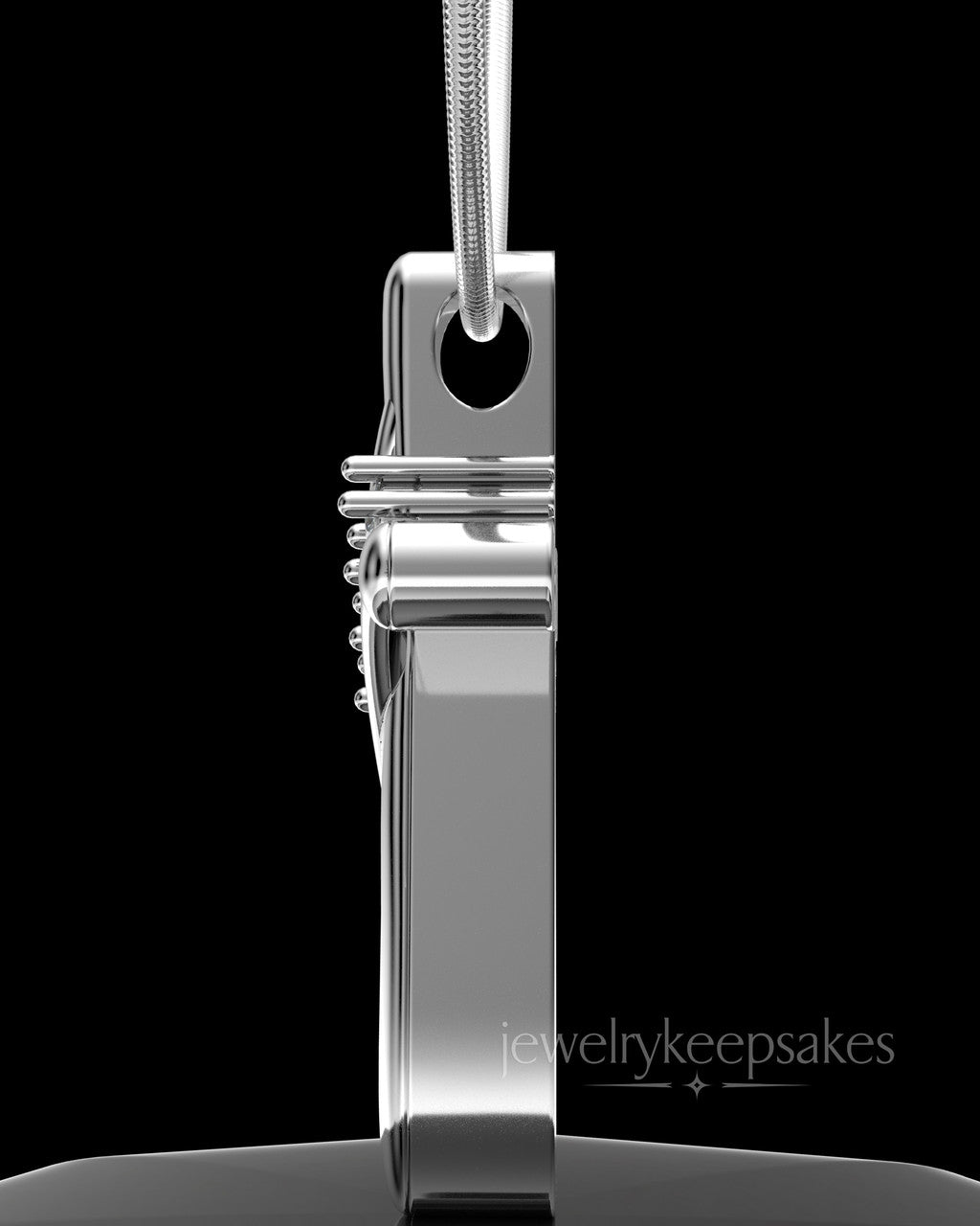 Solid 14k White Gold Elegant Cross Permanently Sealed Waterproof Cremation Pendant